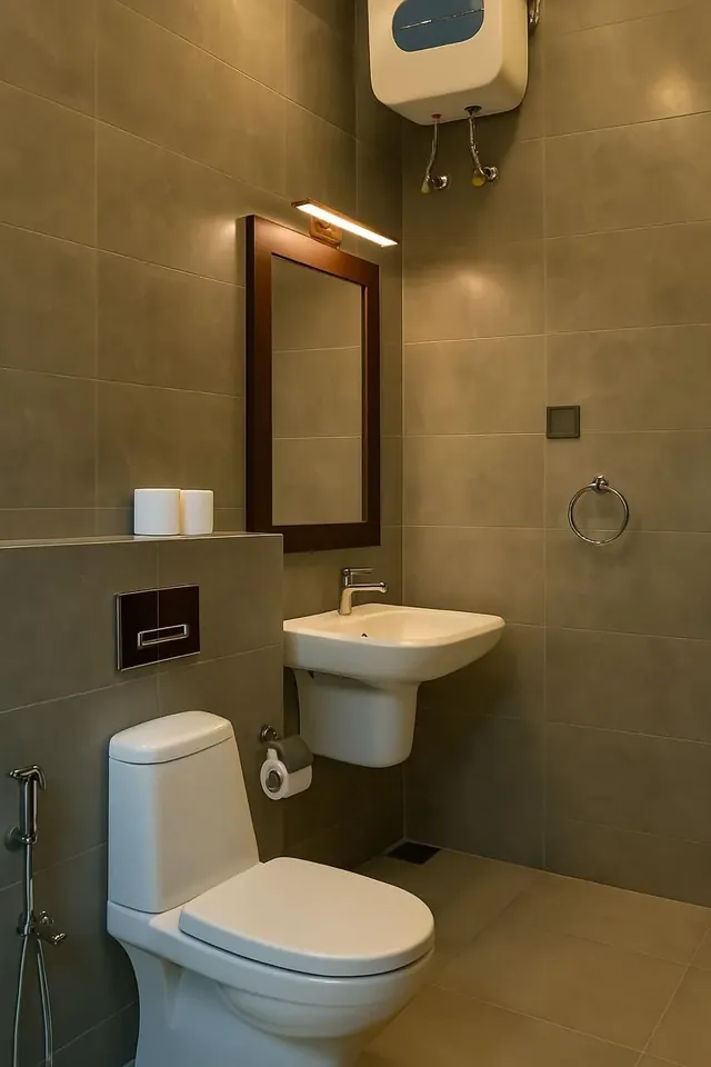 Bathroom with international-standard fittings, Private residence, Jaffna