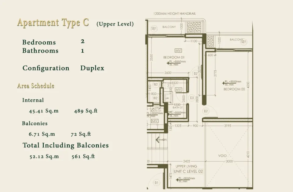 Floor plan, Type C · Upper level